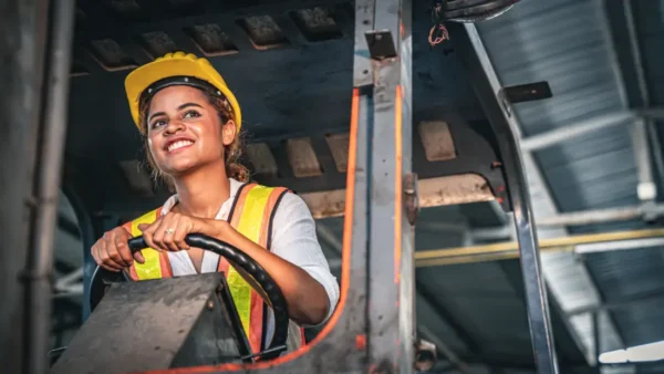 Construction-staff-operating-the-forklift
