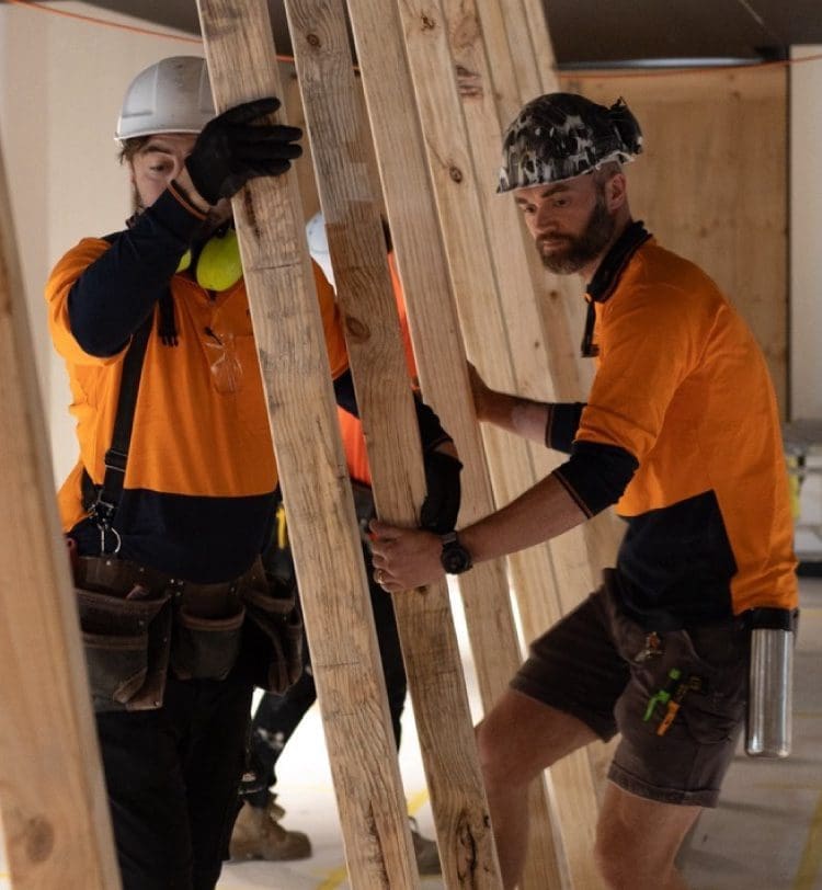 Two Skilled Workers From Fast Labour Hire on a Construction Site